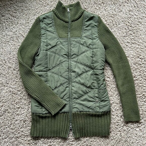 Sweater -- Cardigan with qulited accents - Picture 1 of 7